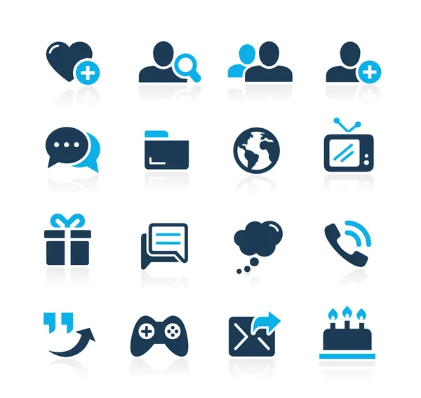 Social Communications Icons -- Azure Series — Stock Vector