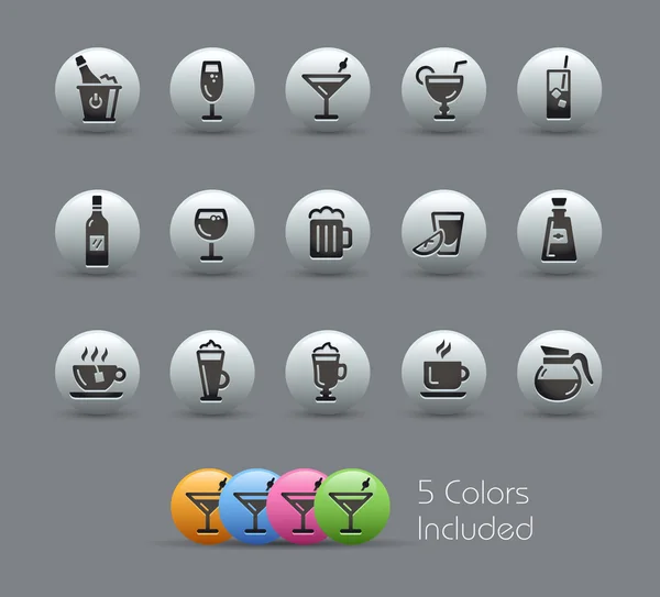 Icônes de boissons -- Série perlée — Image vectorielle