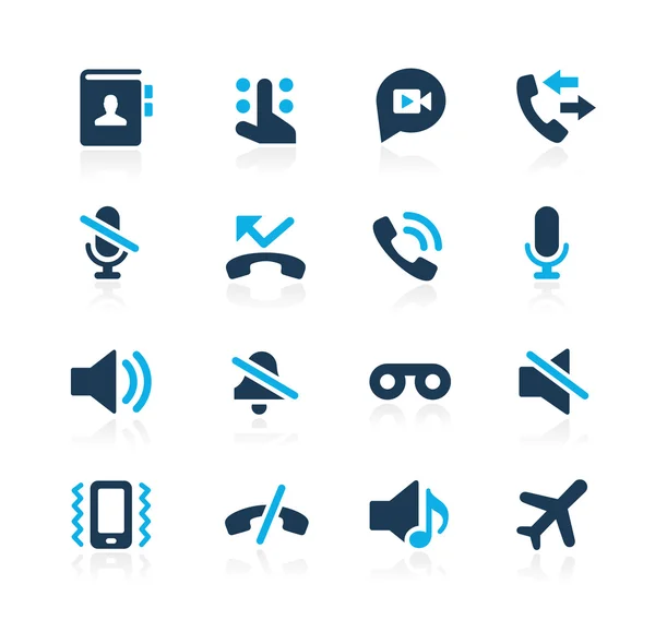 Phone Calls Interface Icons -- Azure Series — ストックベクタ