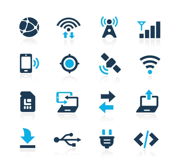 Icônes de connectivité - Série Azure — Image vectorielle