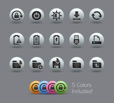 Energy and Storage Icons -- Pearly Series clipart
