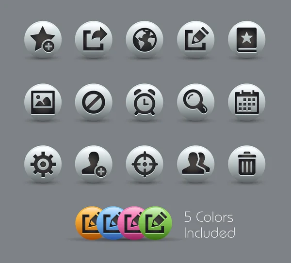 Communication Interface Icons - Pearly Series — стоковый вектор