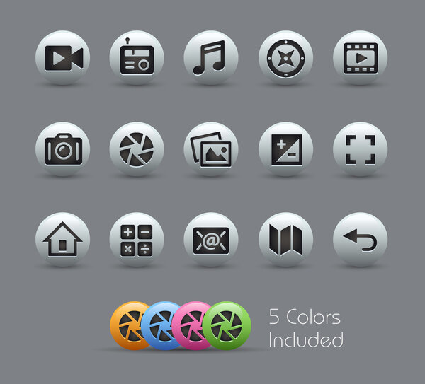 Media Interface Icons - Pearly Series
