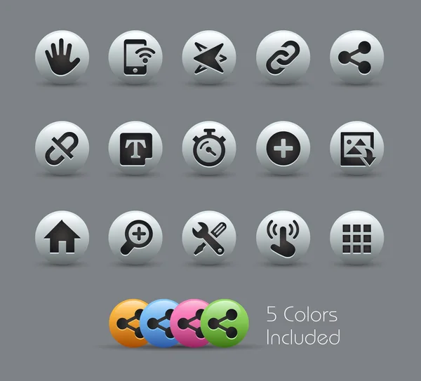 Interface des icônes du système - Série perlée — Image vectorielle