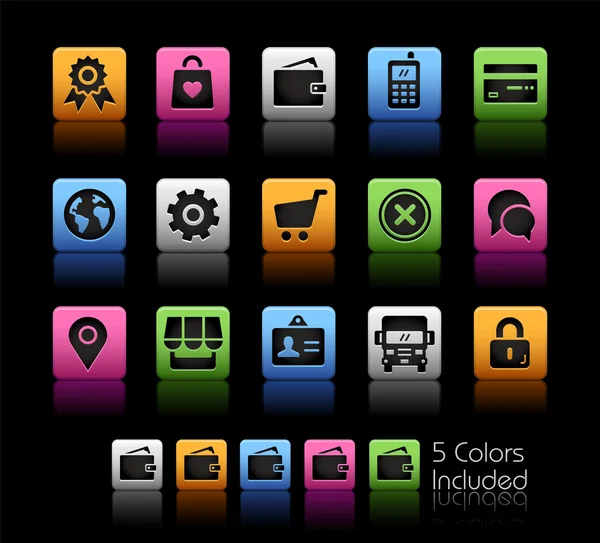 Iconos de la tienda en línea - - Serie ColorBox — Archivo Imágenes Vectoriales