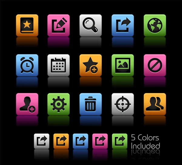 Communicatie Interface pictogrammen--Colorbox serie — Stockvector