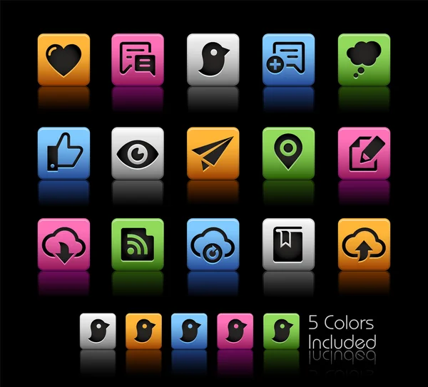 Sociale delen en communicatie--Colorbox serie — Stockvector