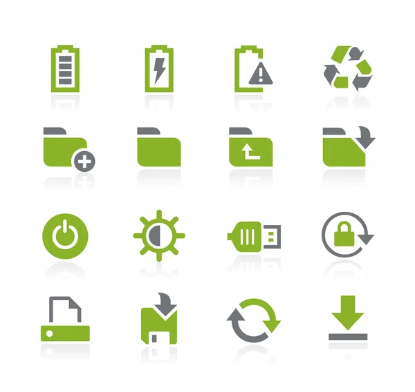 Iconos de energía y almacenamiento - - Serie Natura — Vector de stock