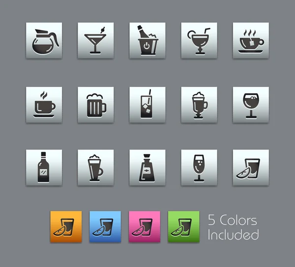 Bebidas Iconos - - Satinbox Serie — Vector de stock