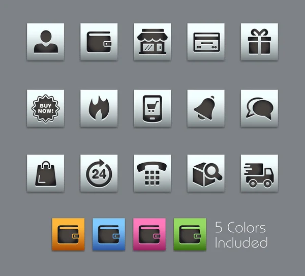 E-Shop ikony – Satinbox série — Stockový vektor
