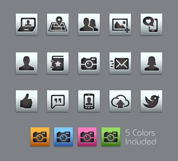 Iconos sociales - - Satinbox Series — Archivo Imágenes Vectoriales