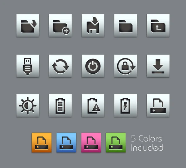Ενέργειας και αποθήκευσης εικονίδια--Satinbox σειρά — Διανυσματικό Αρχείο