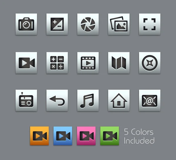 Medieninterface icons -- satinbox series — Stockvektor