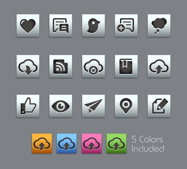 Compartilhamento Social e Comunicações - Série Satinbox — Vetor de Stock