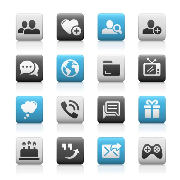 Iconos de Comunicación Social - Serie Matte — Vector de stock