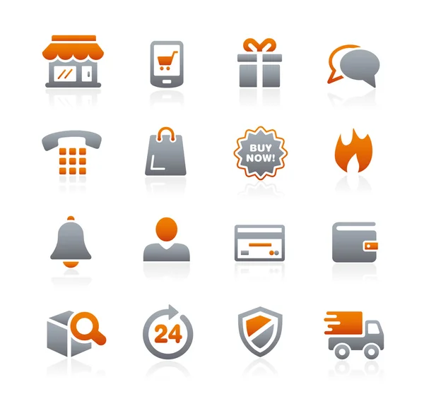 E-shopping icons -- Graphitserie — Stockvektor