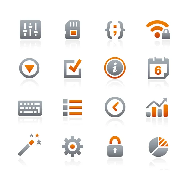 Web and Mobile Icons 4 - Graphite Series — стоковый вектор