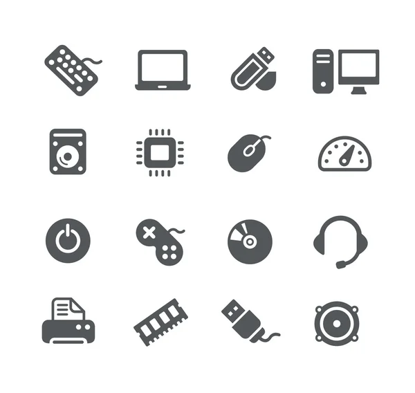 Componentes de computadora Iconos - - Serie Utilidad — Vector de stock