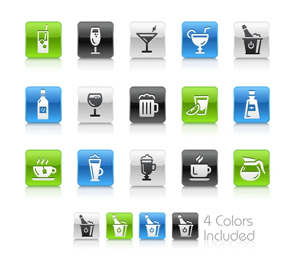 Icônes boissons - Série Clean — Image vectorielle