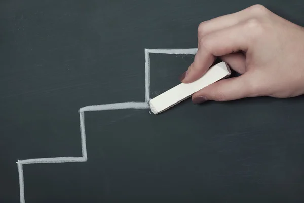 Hand with chalk — Stock Photo, Image