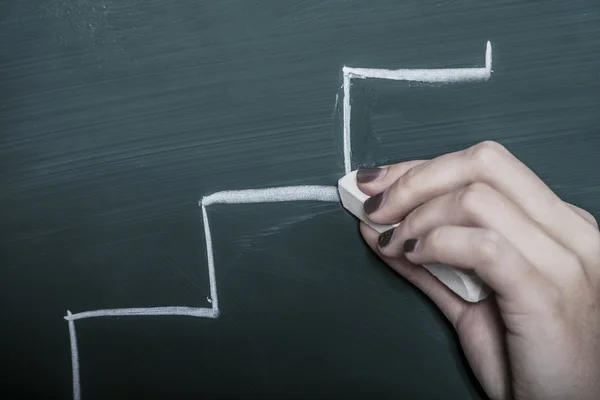 Hand with chalk — Stock Photo, Image