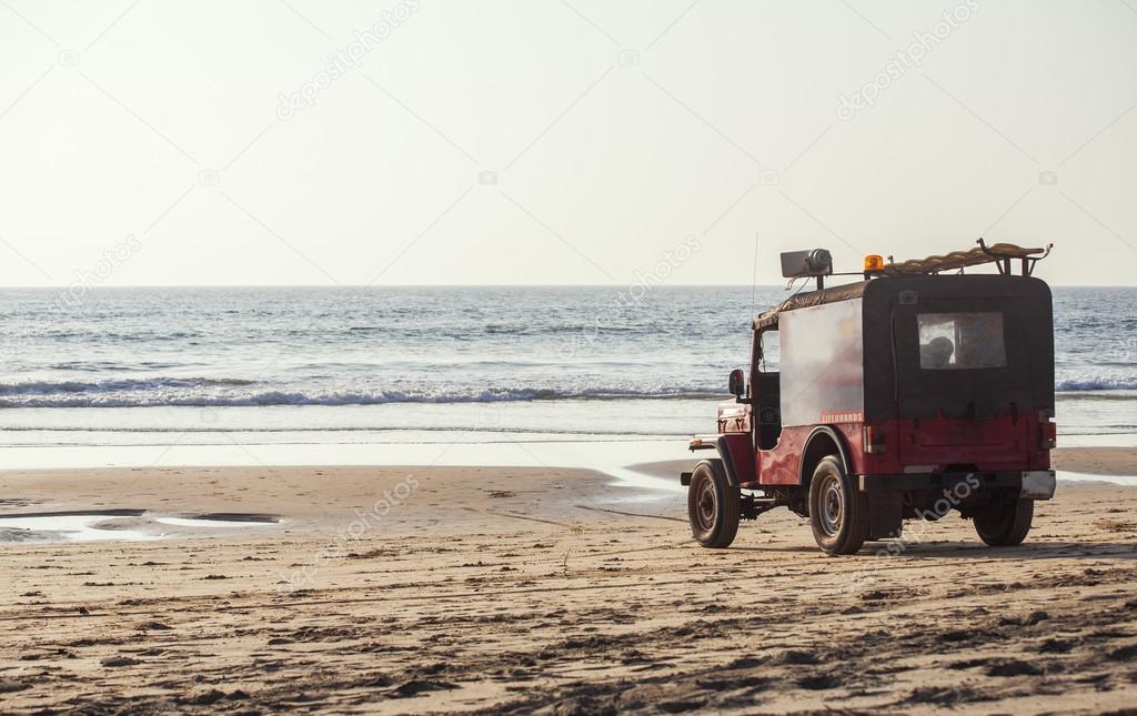 rescue car on the beach