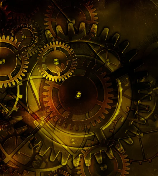 Steampunk eski dişli mekanizması arka planda eski vintage PA