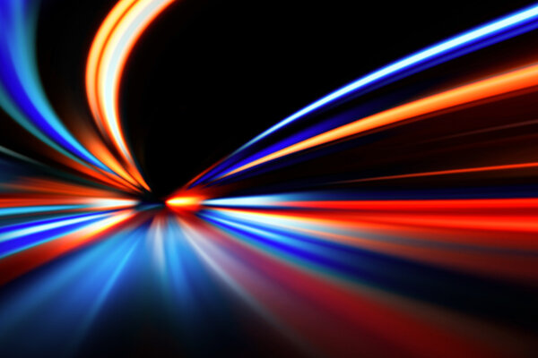 speed motion on night road