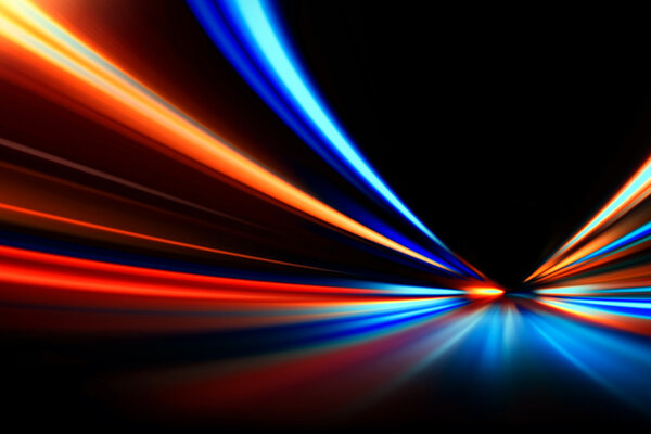 speed motion on night road