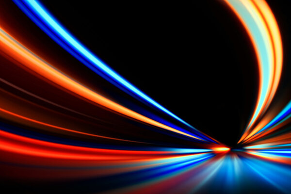 speed motion on night road