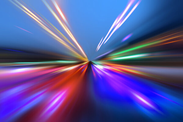 speed motion on night road