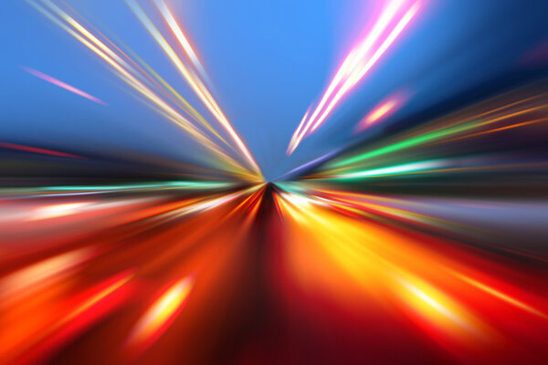 speed motion on night road