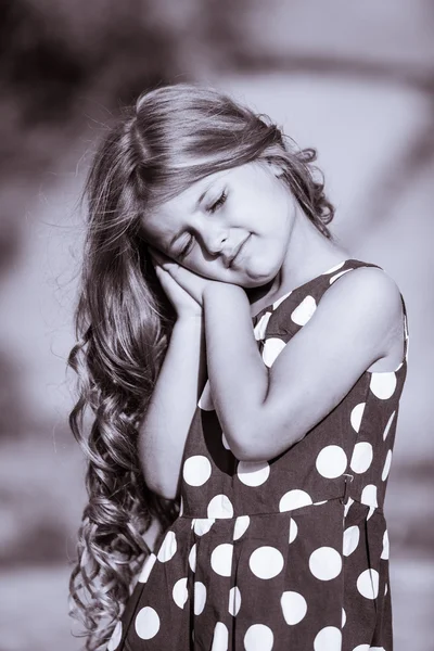 Little golden-haired girl — Stock Photo, Image