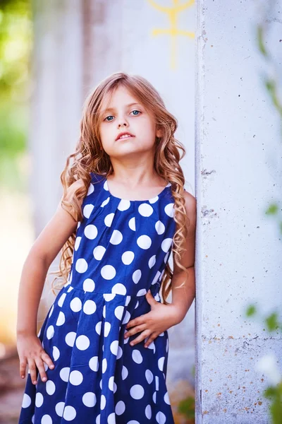 Little golden-haired girl — Stock Photo, Image