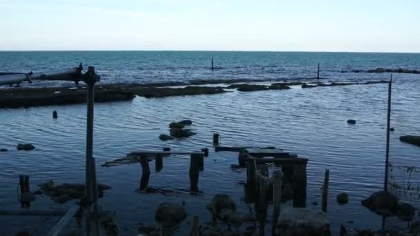 Old wooden pier — Stock Video