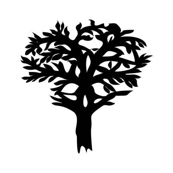 程式化的装饰形象树与角. — 图库矢量图片