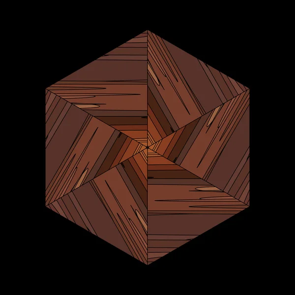Ornamento marrom étnico em forma de bambu padrão geométrico — Vetor de Stock