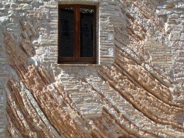 Mimarlık Tarihi binalar ayrıntıları. İtalya. taş maskesi.