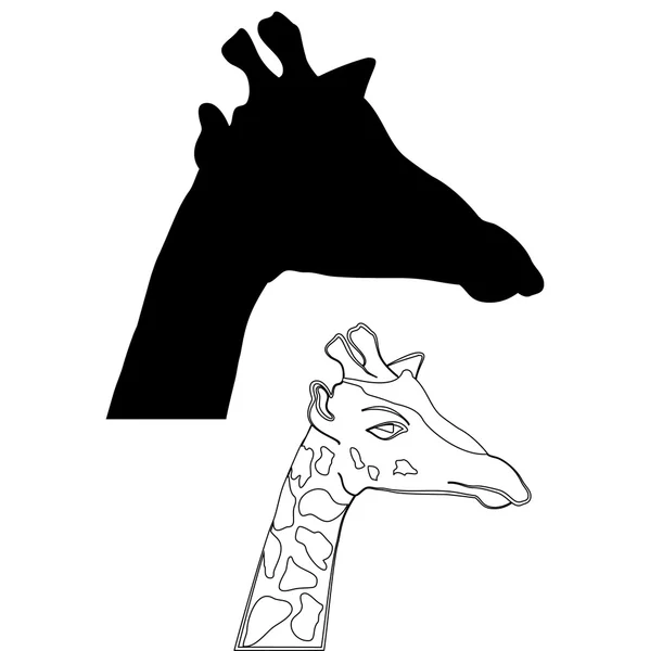Ilustração abstrata, silhueta em preto e branco da girafa . —  Vetores de Stock