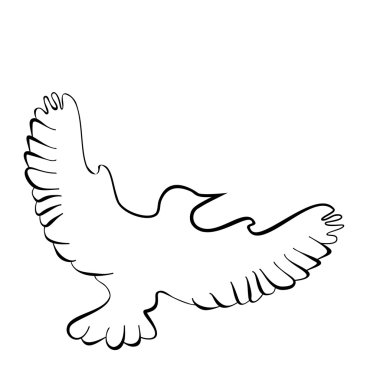 Soyut resim, siyah beyaz güvercin, silüeti güvercin.