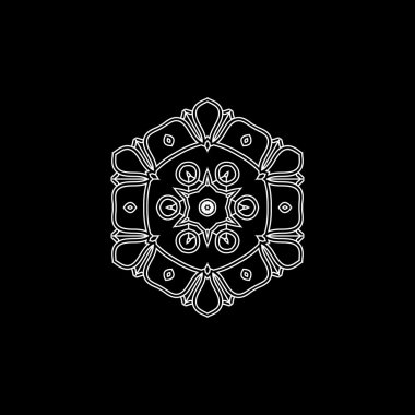 Çiçek ve daire basit basit gri retro dantel modeli.