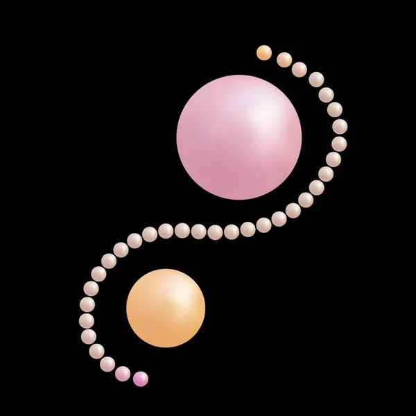 커다란 아름다운 진주를 가지고 여자들의 장신구는 아름다움과 예술의 상징입니다 결혼기념일을 — 스톡 벡터