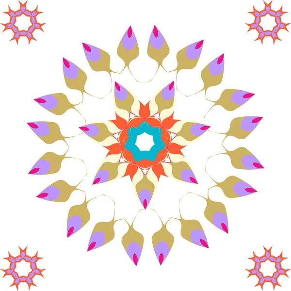 レース花カラフルな民族の飾りのセット — ストックベクタ
