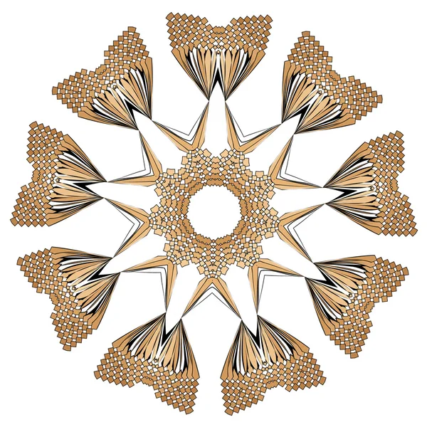 Blondefarget, blomsterfarget, etnisk ornament, kaleidoscop – stockvektor