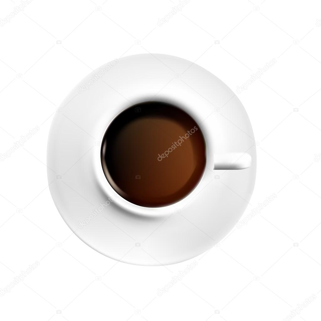 White porcelain Cup of black coffee