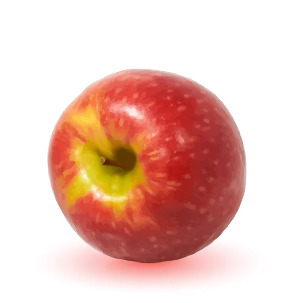 Großer reifer roter Apfel mit Griff — Stockvektor