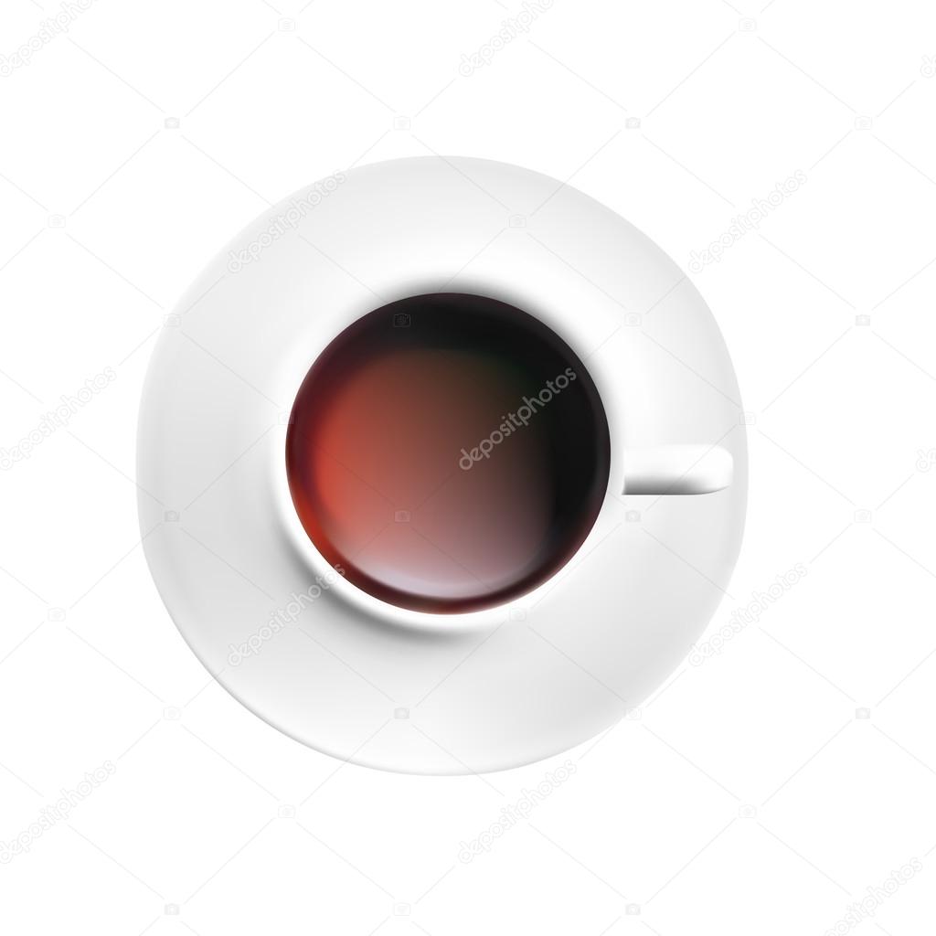 White porcelain Cup of black coffee