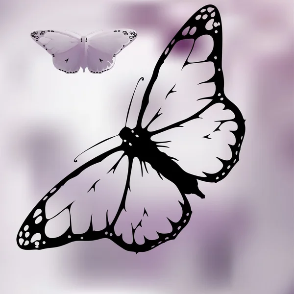 Conjunto mariposa monarca con alas abiertas — Vector de stock