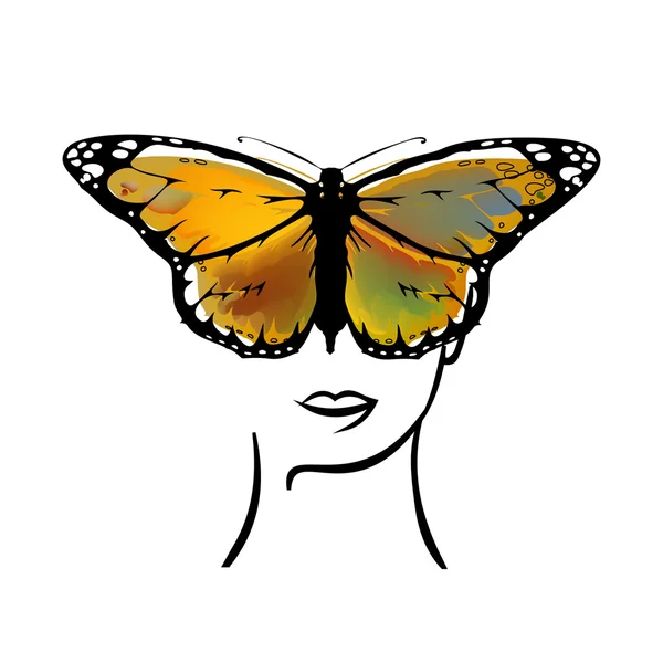 Conjunto mariposa monarca con alas abiertas — Vector de stock