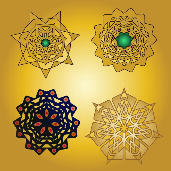 Dentelle floral coloré ethnique ornement kaléidoscop — Image vectorielle